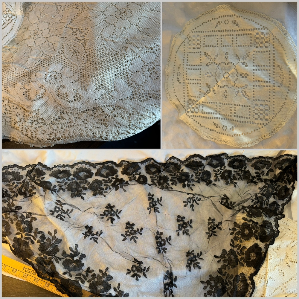 Source Unknown Black and White Scarves and Wraps
